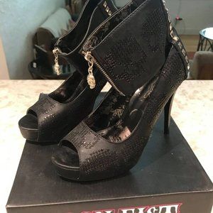 Iron Fist Black Skull Heels